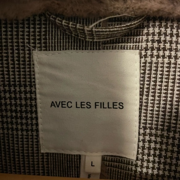 Avec Les Filles Dove Notched Collar Faux Fur Coat Size Large - Picture 5 of 5